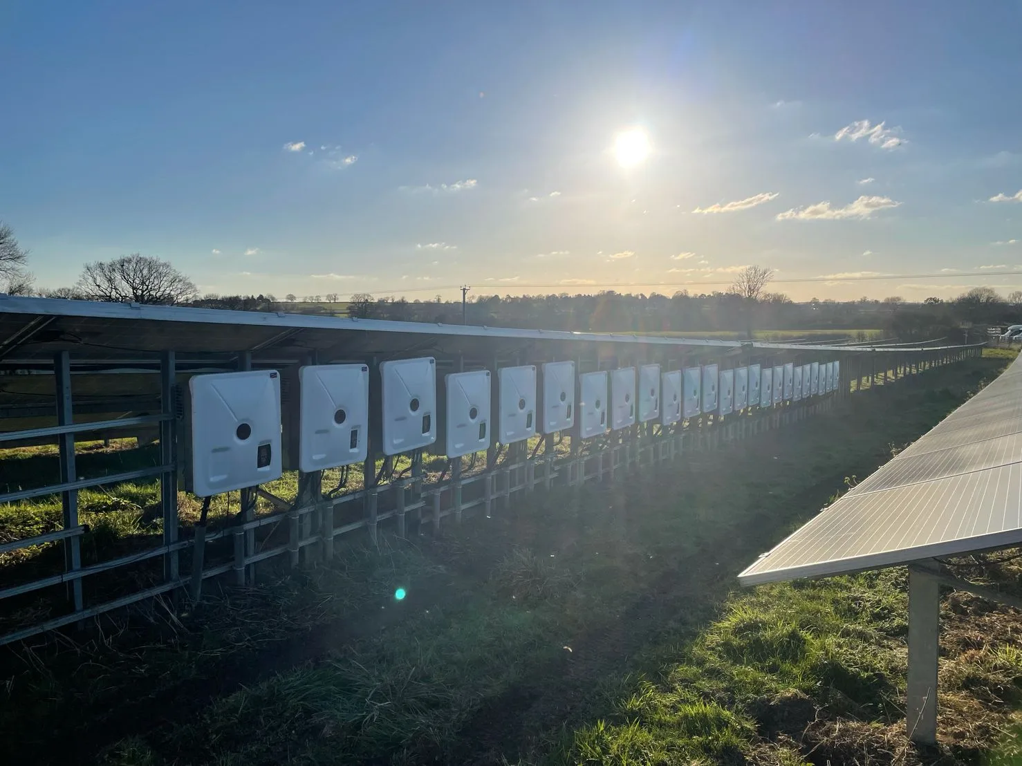 Close up shot from a solar farm