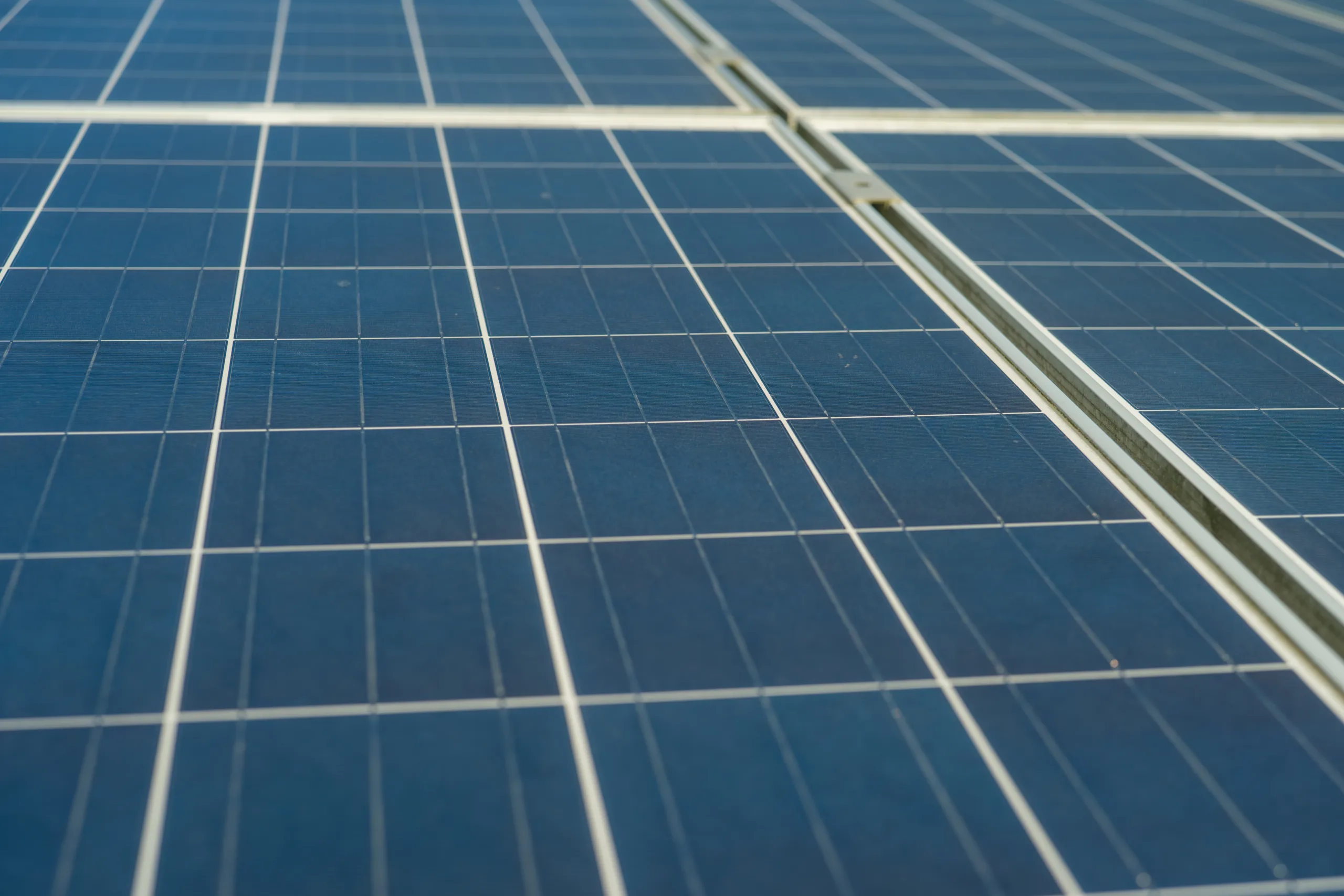 Close up of solar panels