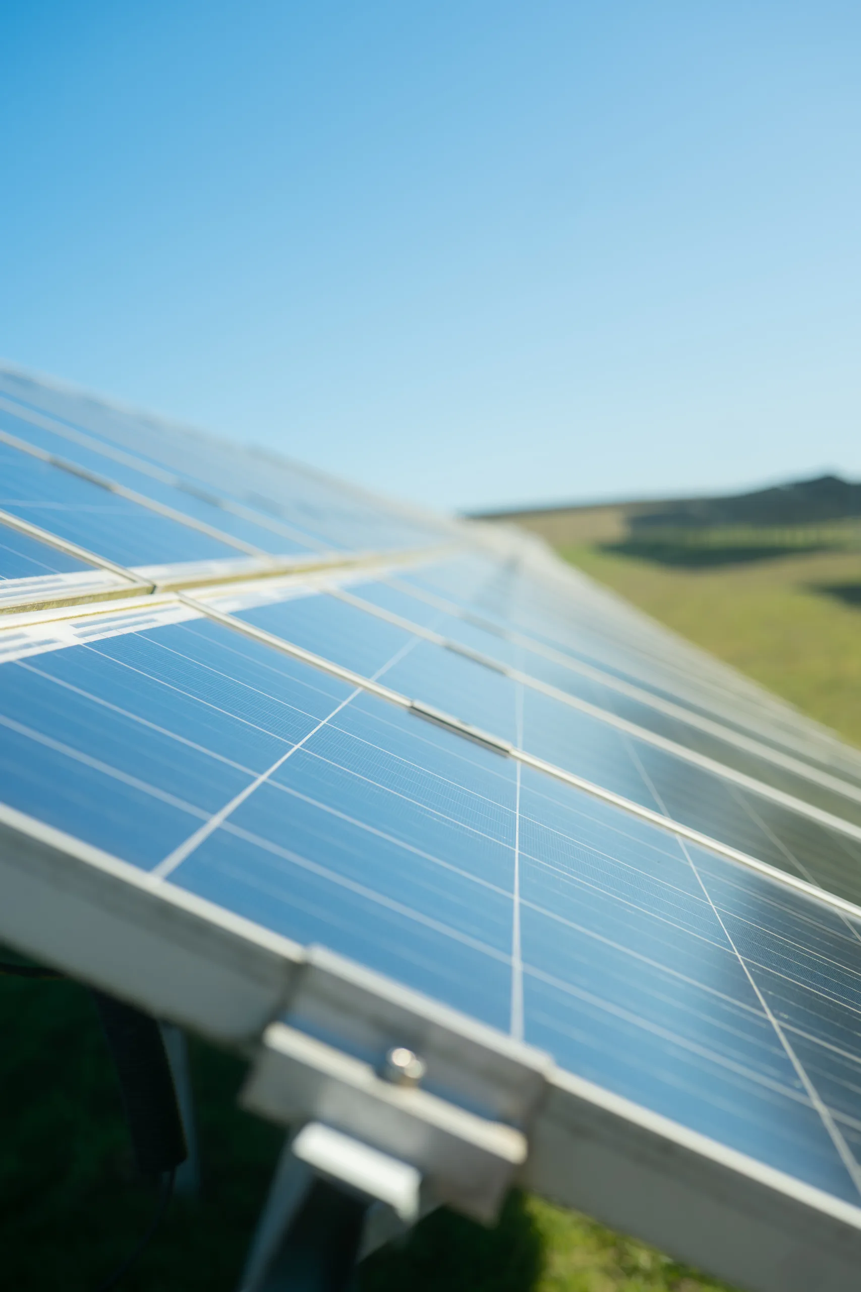 Long shot of solar panels